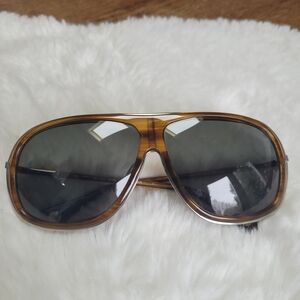 Michael Kors Brown Tortoiseshell Frame Sunglasses with Dark Gray Lenses